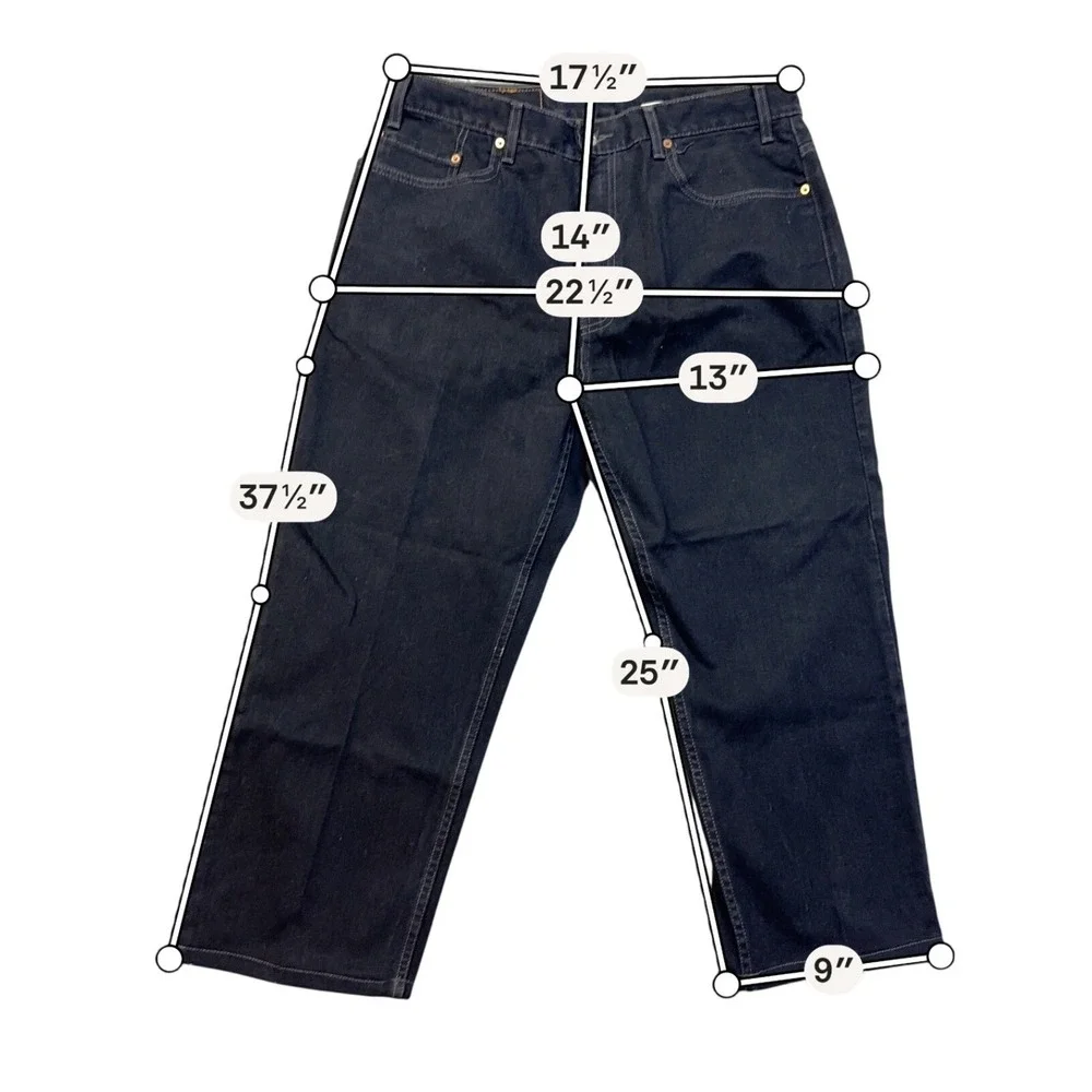 Vintage Levi's 505 Jeans Mens 38x30 Black Excellent‎ Regular Fit Straight Leg